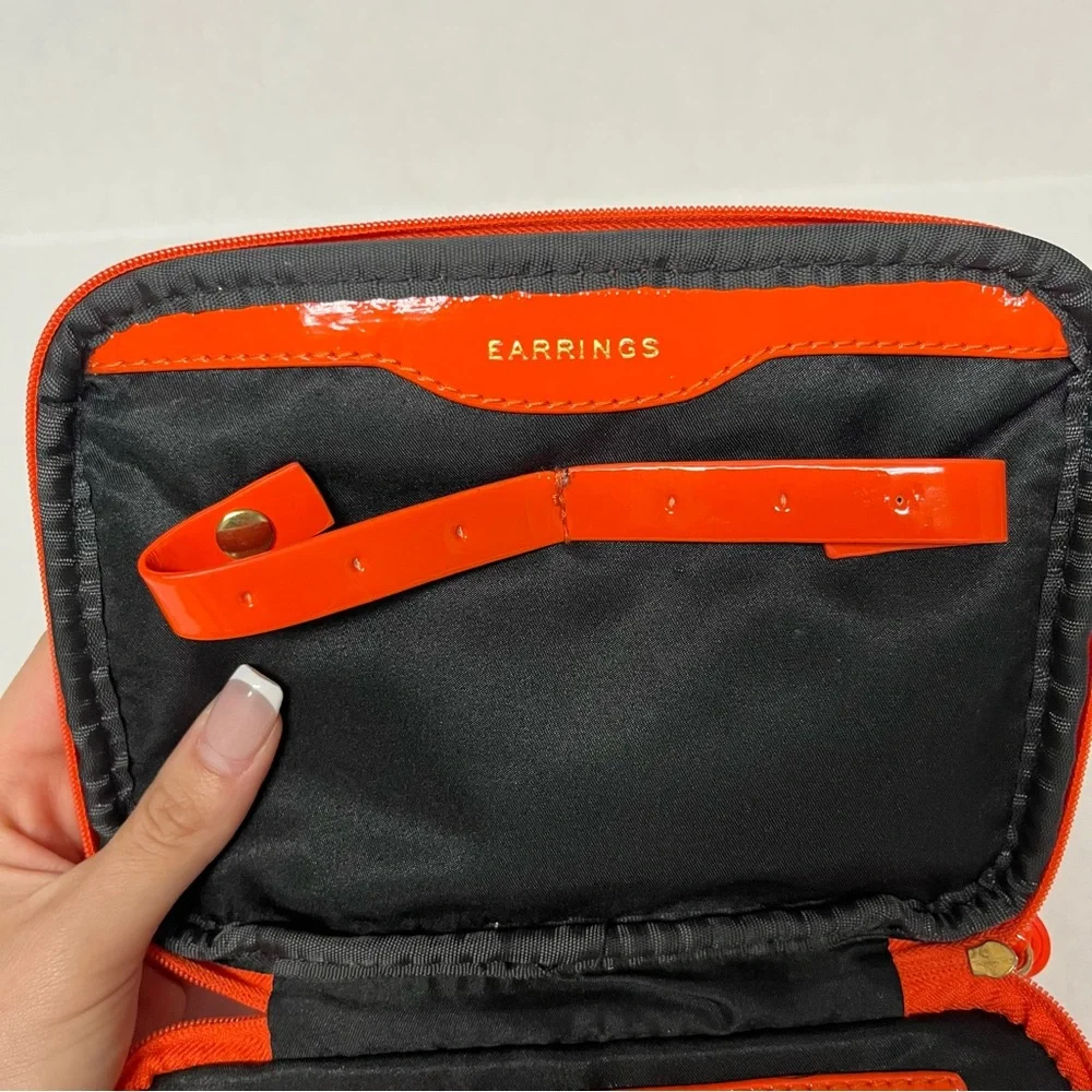 Kate Landry Orange jewelry storage travel organizer vanity bag gift accessory - Picture 5 of 12